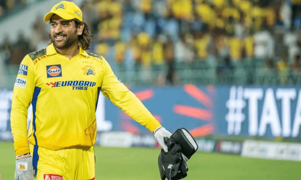 MS Dhoni celebrates as the first wicketkeeper to take 150 catches in IPL history, setting a new record in IPL 2025